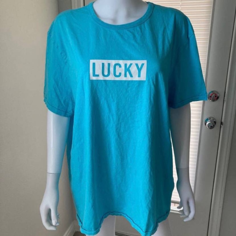 Lucky Brand Sky Blue Short Sleeve T-Shirt Sz XXL - Picture 2 of 7